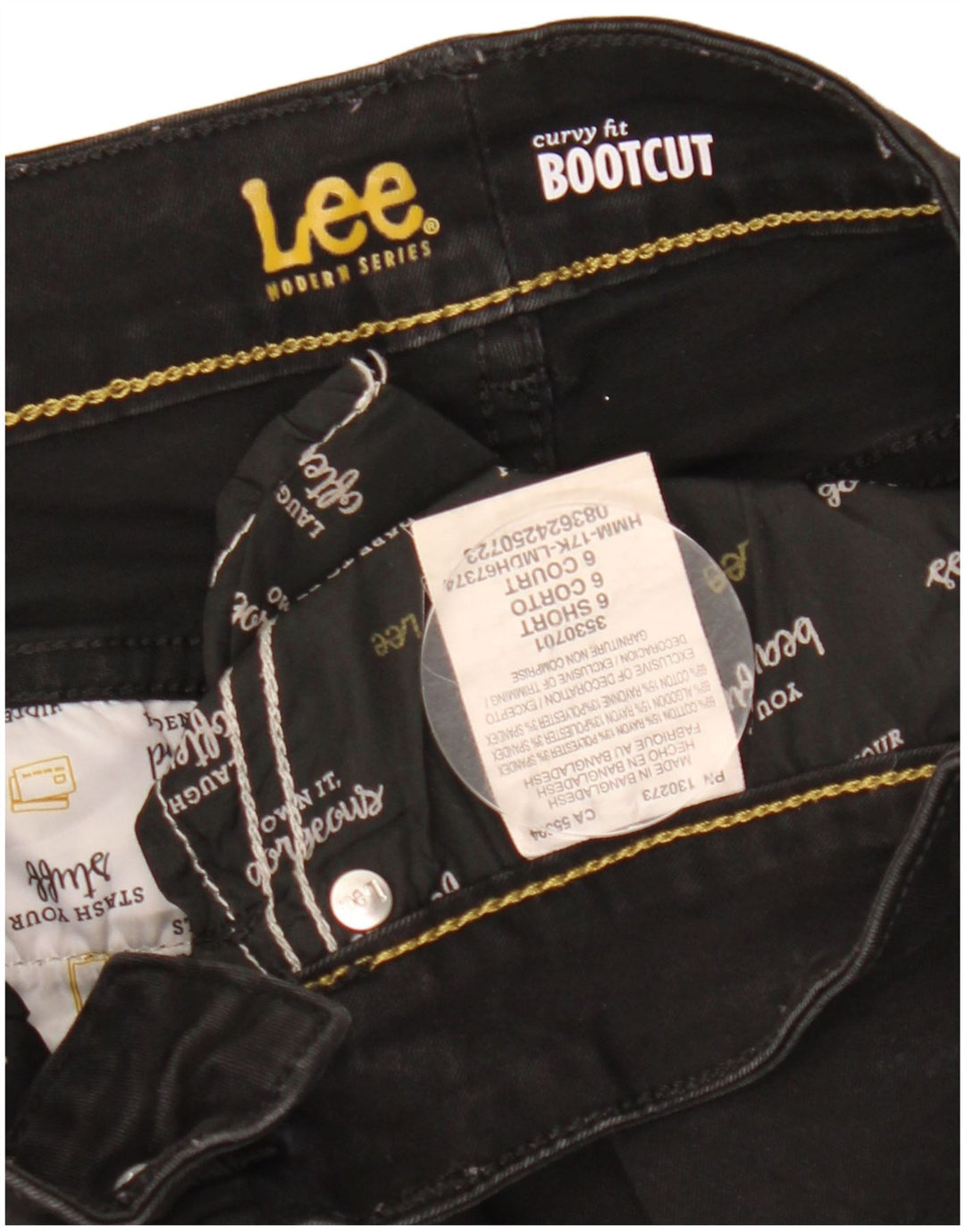 LEE Womens Curvy Fit Bootcut Casual Trousers US 6 Medium W27 L30 Black