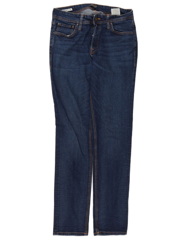 Jack & Jones Mens Clark Regular Fit Straight Jeans W31 L34 Blue Cotton