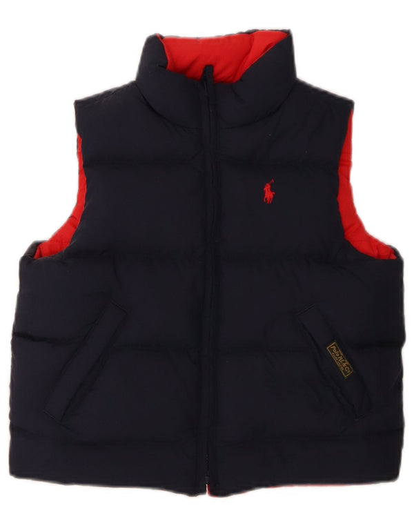 Polo Ralph Lauren Boys Reversible Padded Gilet 2-3 Years Navy Blue