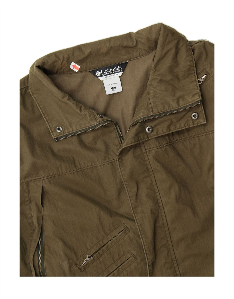 COLUMBIA Mens Windbreaker Jacket UK 42 XL Khaki Cotton Vintage Columbia and Second-Hand Columbia from Messina Hembry 