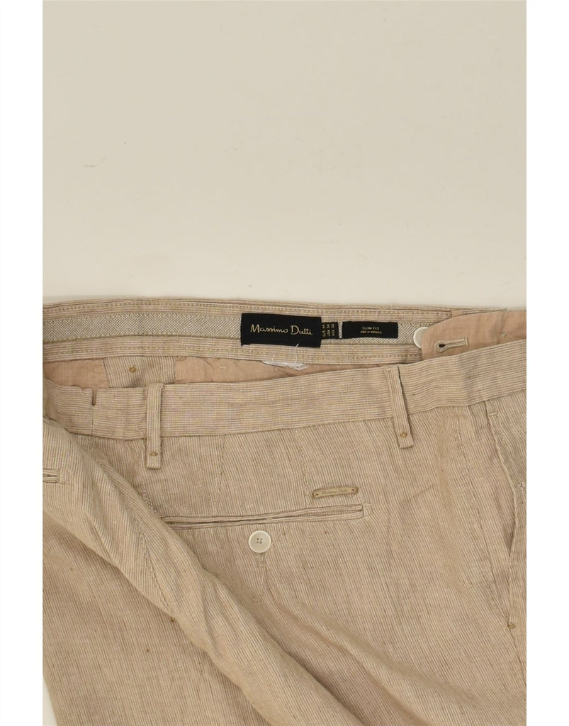 MASSIMO DUTTI Womens Slim Chino Trousers W34 L26 Beige | Vintage Massimo Dutti | Thrift | Second-Hand Massimo Dutti | Used Clothing | Messina Hembry 