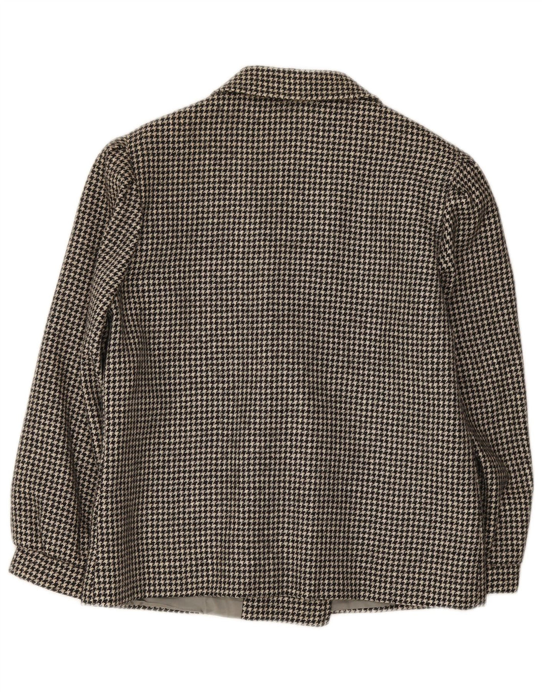 Vintage Womens Double Breasted Blazer Jacket IT 46 Large Black Houndstooth
