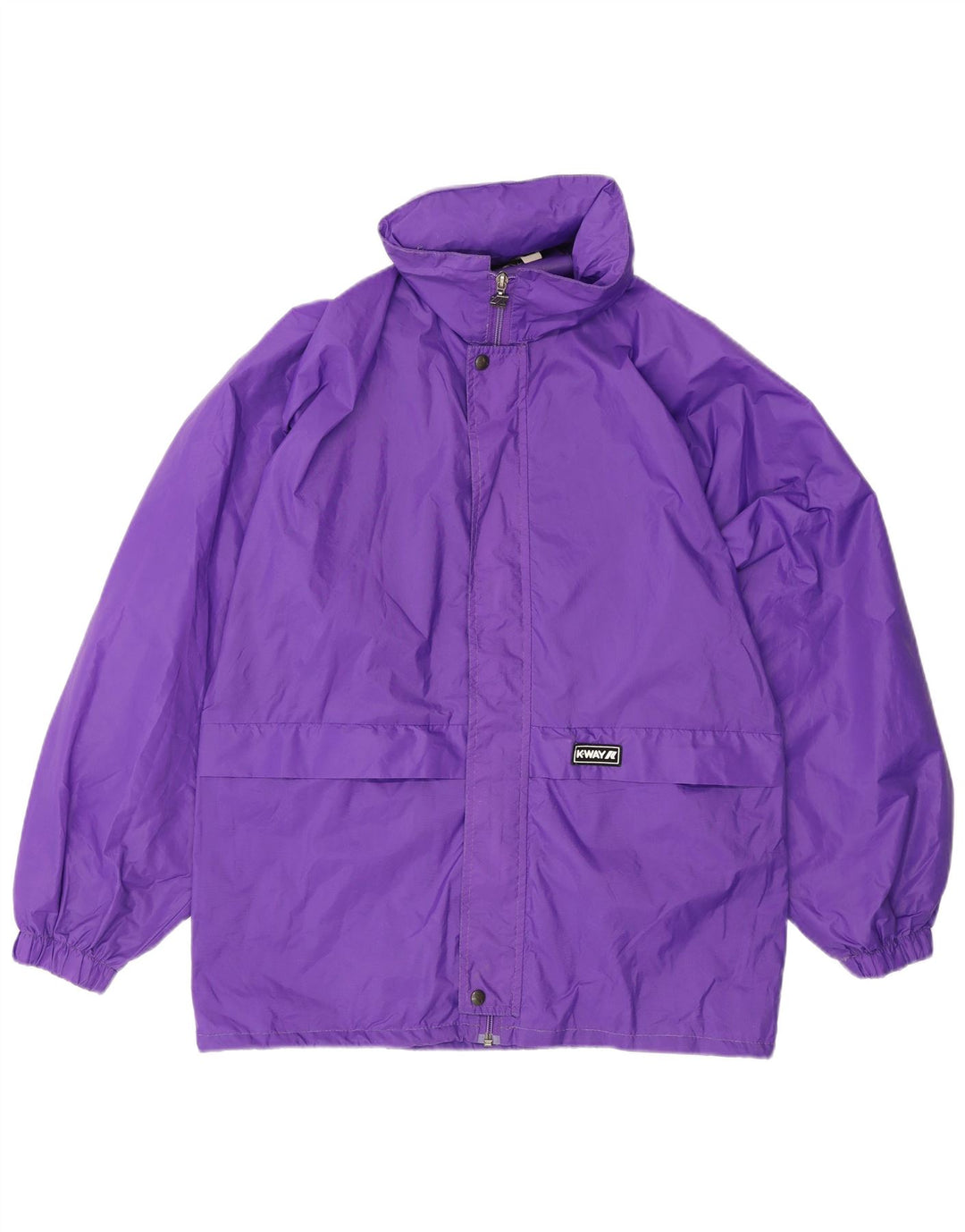 K-WAY Mens Hooded Rain Jacket UK 36 Small Purple Polyamide