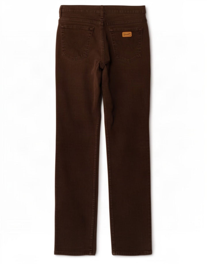 Wrangler Mens Texas Stretch Straight Jeans W33 L36 Brown Cotton