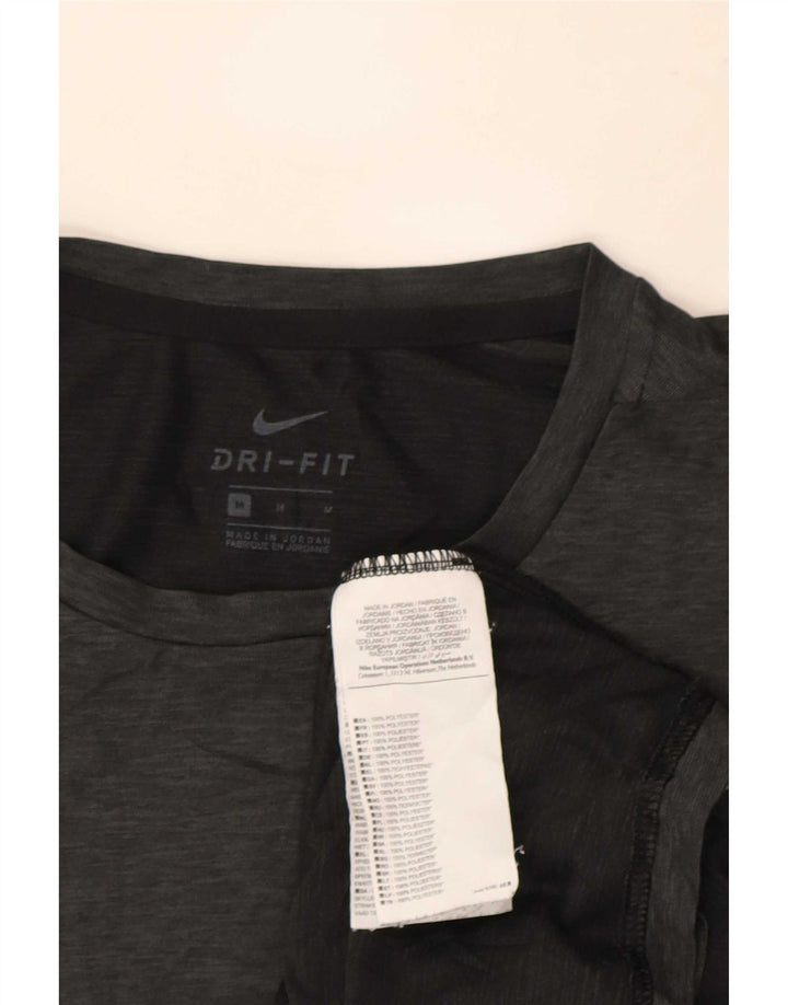 Nike Mens Dri Fit T-Shirt Top Medium Grey Flecked Polyester