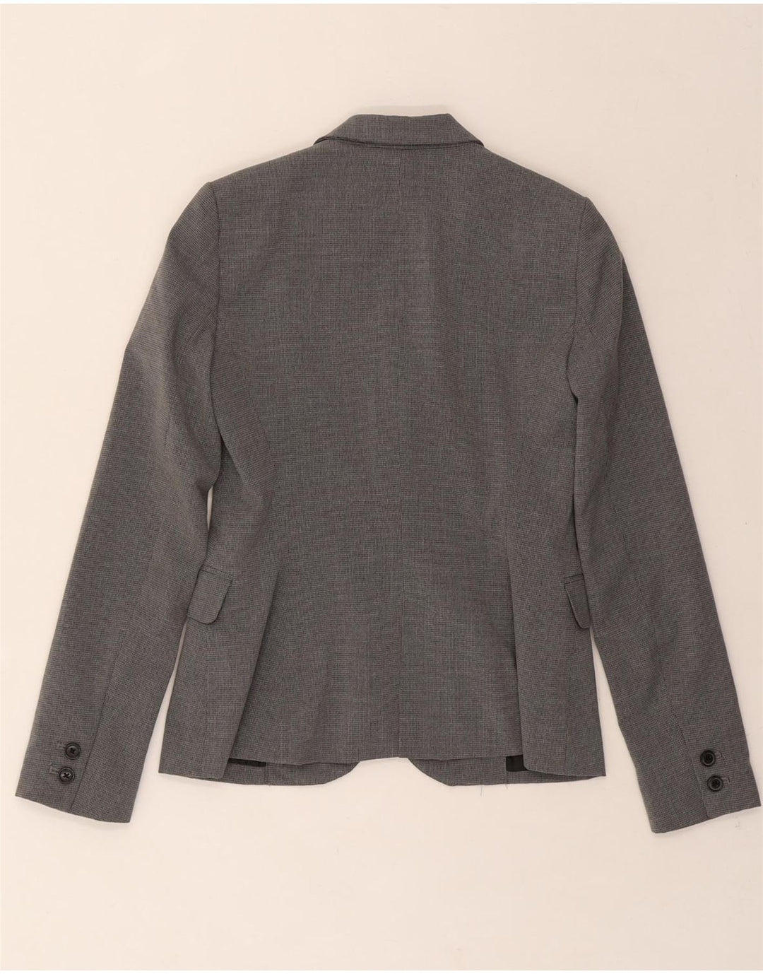 ZARA Womens 1 Button Blazer Jacket EU 34 2XS Grey Houndstooth Polyester Vintage Zara and Second-Hand Zara from Messina Hembry 