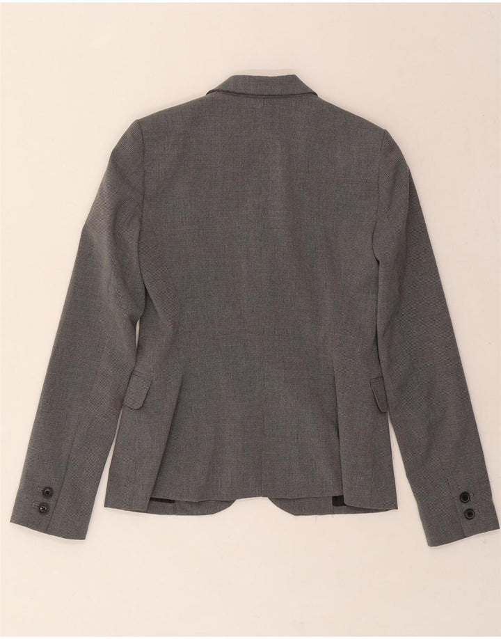 ZARA Womens 1 Button Blazer Jacket EU 34 2XS Grey Houndstooth Polyester Vintage Zara and Second-Hand Zara from Messina Hembry 