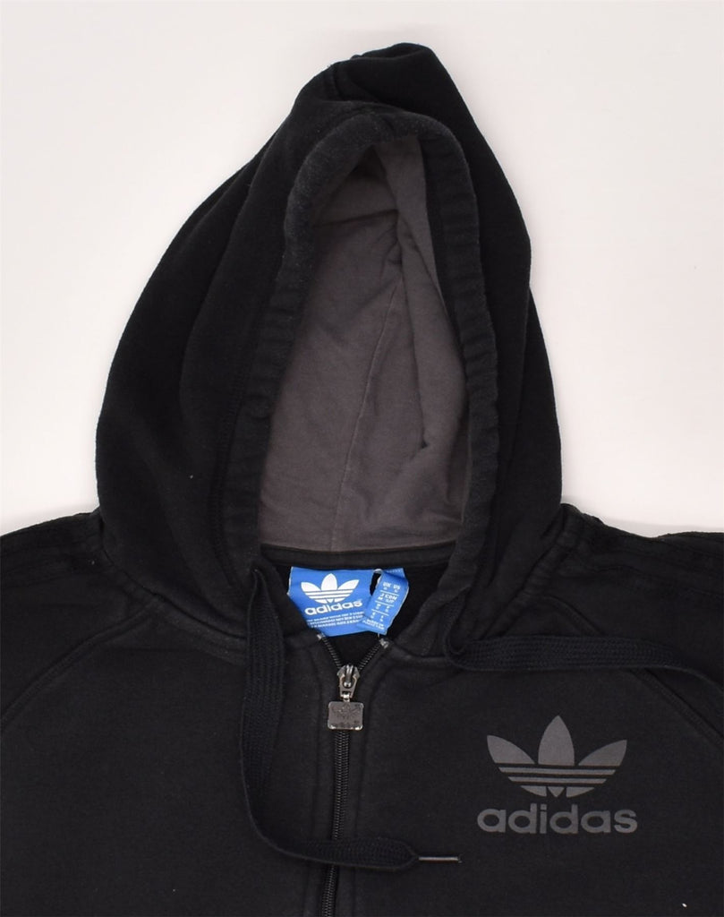 ADIDAS Mens Zip Hoodie Sweater Small Black Cotton | Vintage Adidas | Thrift | Second-Hand Adidas | Used Clothing | Messina Hembry 