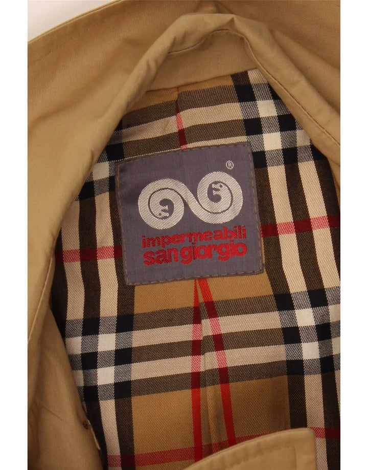 Sangiorgio Mens Trench Coat IT 54 2XL Beige Polyester