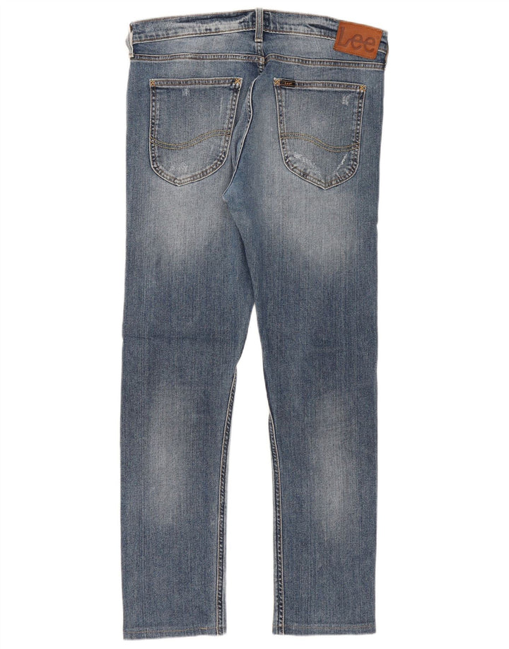 LEE Womens Luke Distressed Slim Jeans W31 L29 Blue Cotton