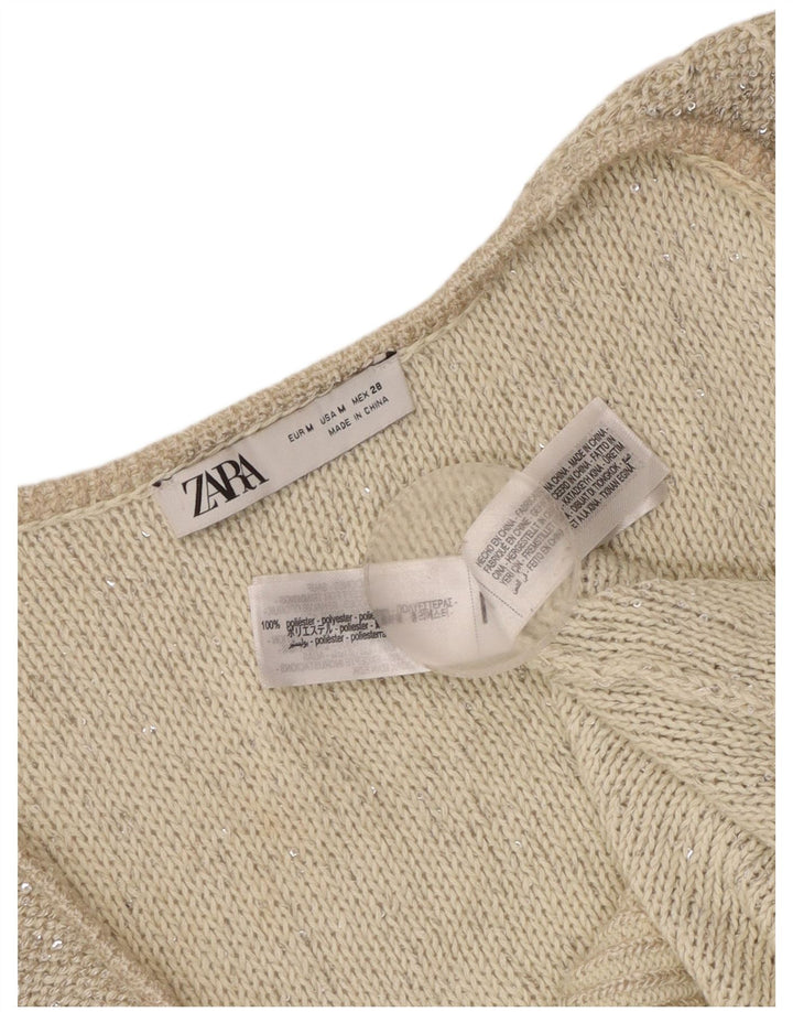 Zara Womens Knit Vest Top UK 12 Medium Grey Polyester