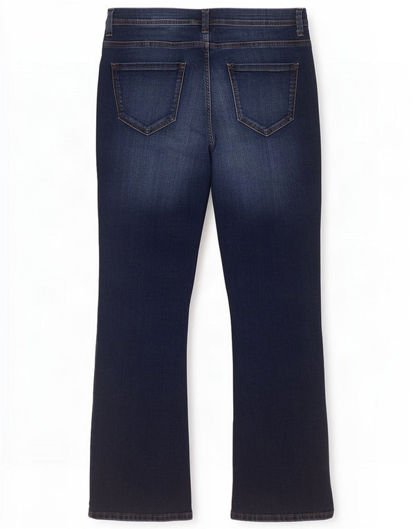 Marks & Spencer Womens Slim Flared Jeans UK 18 XL W36 L31 Navy Blue Cotton