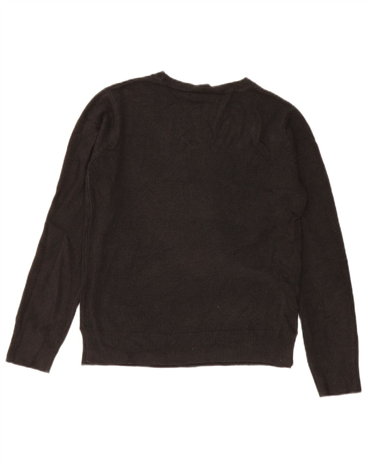 Marks & Spencer Womens Crew Neck Jumper Sweater UK 12 Medium Black Acrylic