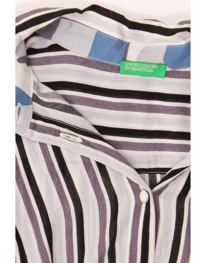 Benetton Womens Shirt UK 14 Medium Multicoloured Striped