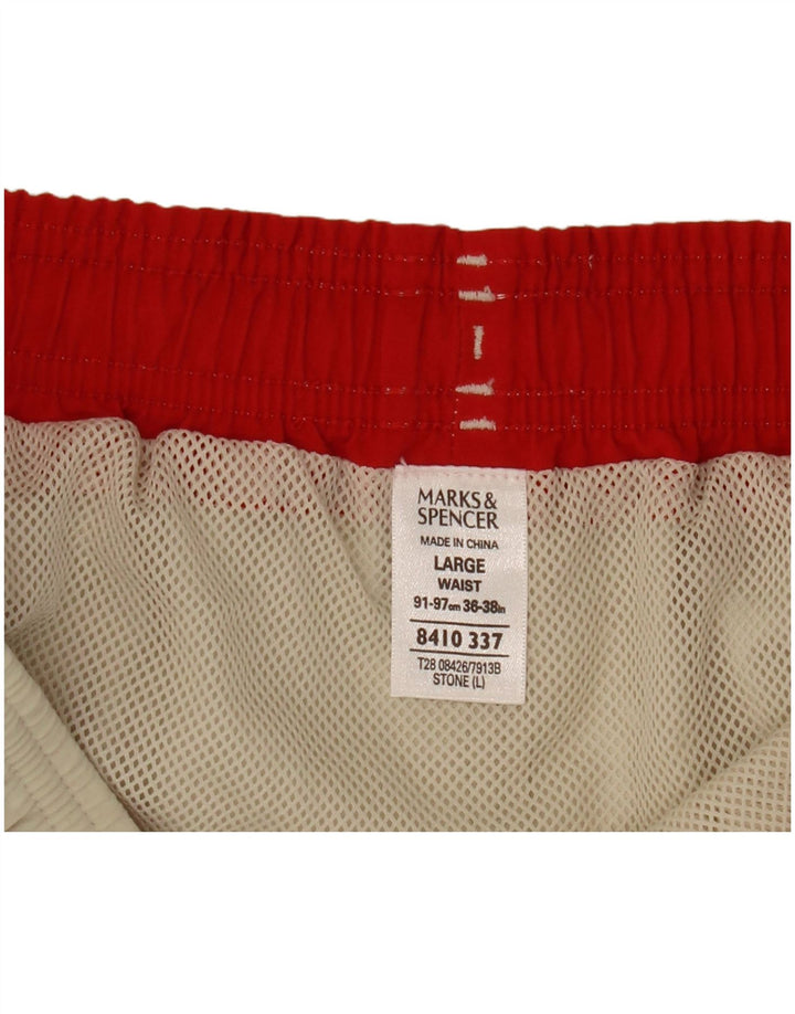Marks & Spencer Mens Swimming Shorts Large  Beige Polyester