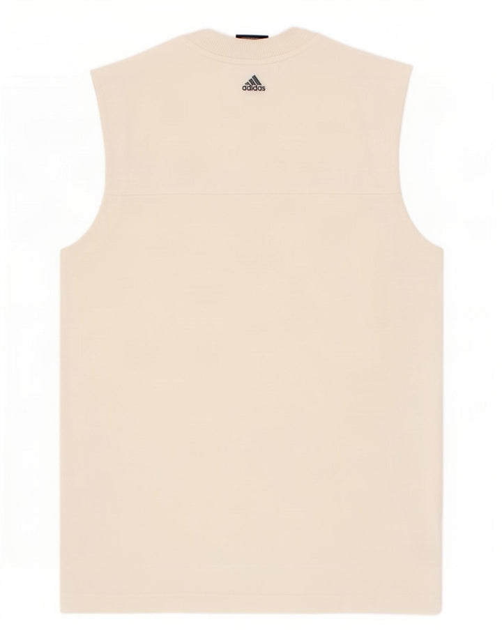 Adidas Mens Vest Top Small White Striped Cotton