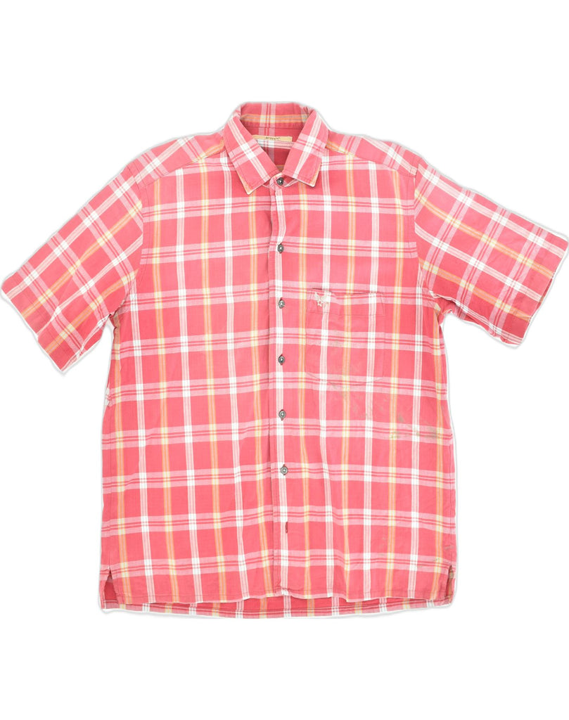 AVIREX Mens Short Sleeve Shirt Medium Pink Check Cotton | Vintage Avirex | Thrift | Second-Hand Avirex | Used Clothing | Messina Hembry 