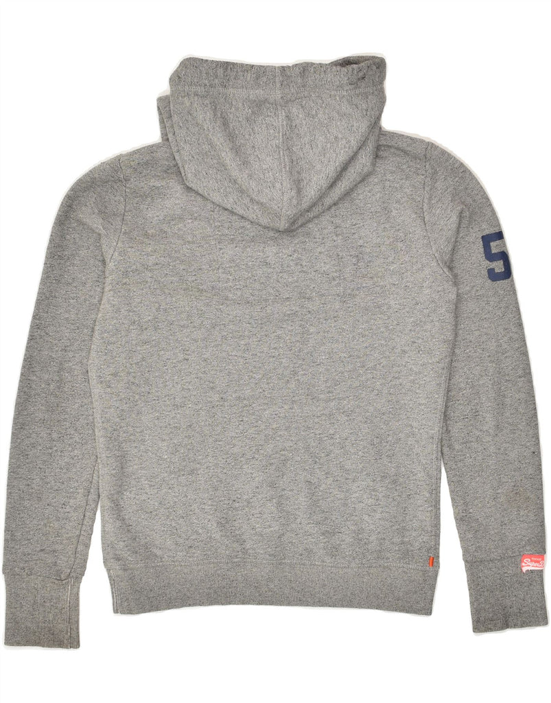 SUPERDRY Womens Graphic Hoodie Jumper UK 10 Small Grey Cotton | Vintage Superdry | Thrift | Second-Hand Superdry | Used Clothing | Messina Hembry 