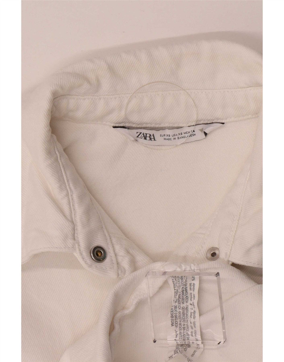 Zara Womens Oversized Denim Shirt UK 6 XS White Cotton