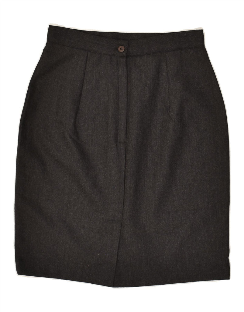 VINTAGE Womens Pencil Skirt IT 44 Medium W26 Black Virgin Wool | Vintage Vintage | Thrift | Second-Hand Vintage | Used Clothing | Messina Hembry 