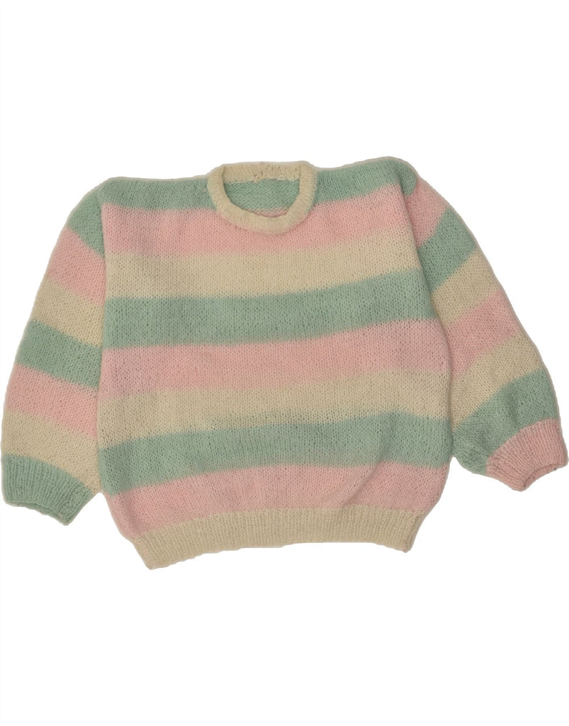 VINTAGE Womens Crew Neck Jumper Sweater UK 16 Large Multicoloured Striped | Vintage Vintage | Thrift | Second-Hand Vintage | Used Clothing | Messina Hembry 