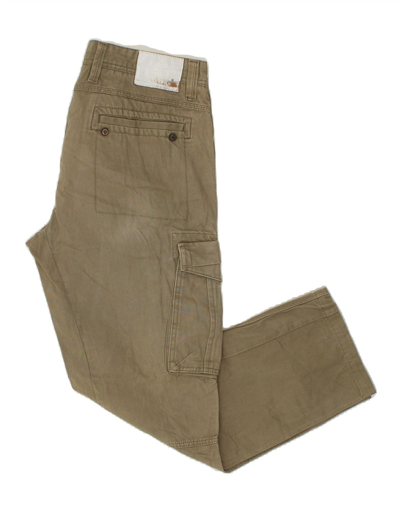 CELIO Mens Straight Cargo Trousers W36 L30 Khaki Cotton Vintage Celio and Second-Hand Celio from Messina Hembry 