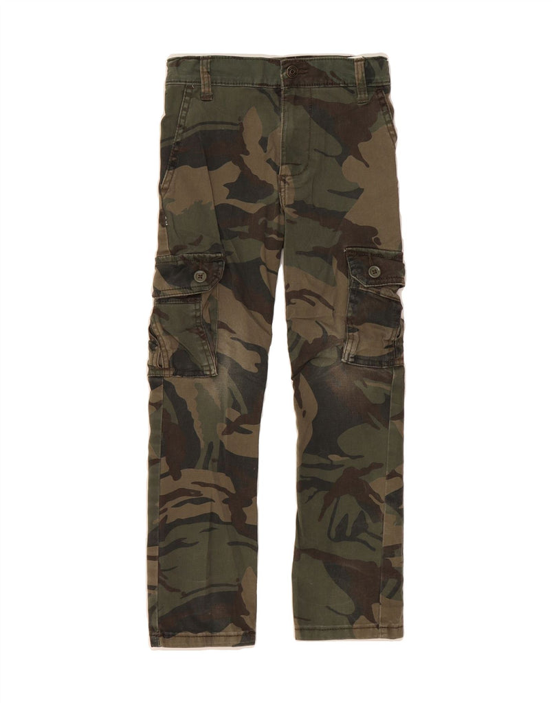 WRANGLER Boys Slim Cargo Trousers 6-7 Years W21 L21 Khaki Camouflage Vintage Wrangler and Second-Hand Wrangler from Messina Hembry 