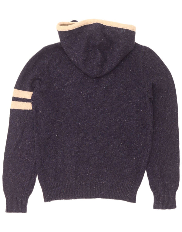 Franklin & Marshall Mens Graphic Jumper Sweater Large Navy Blue Colourblock
