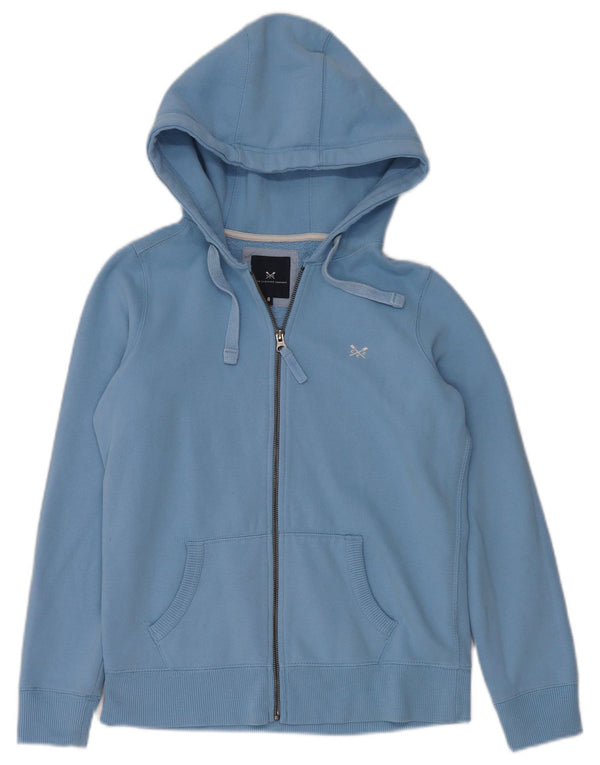 Crew Clothing Womens Zip Hoodie Sweater UK 8 Small Blue Cotton