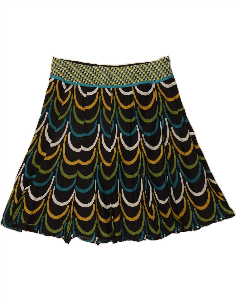 MONSOON Womens A-Line Skirt UK 16 Large W37  Black Geometric Cotton Vintage Monsoon and Second-Hand Monsoon from Messina Hembry 