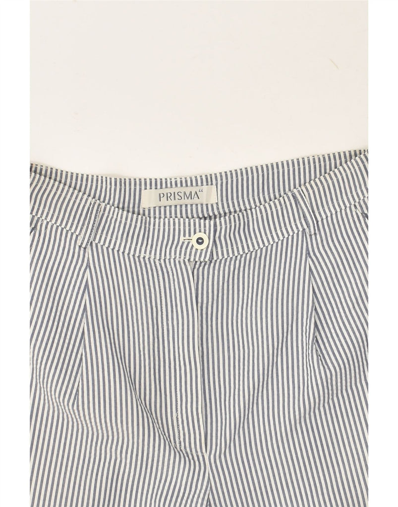 PRISMA Womens Chino Shorts IT 44 Medium W28  Grey Pinstripe Polyester | Vintage Prisma | Thrift | Second-Hand Prisma | Used Clothing | Messina Hembry 