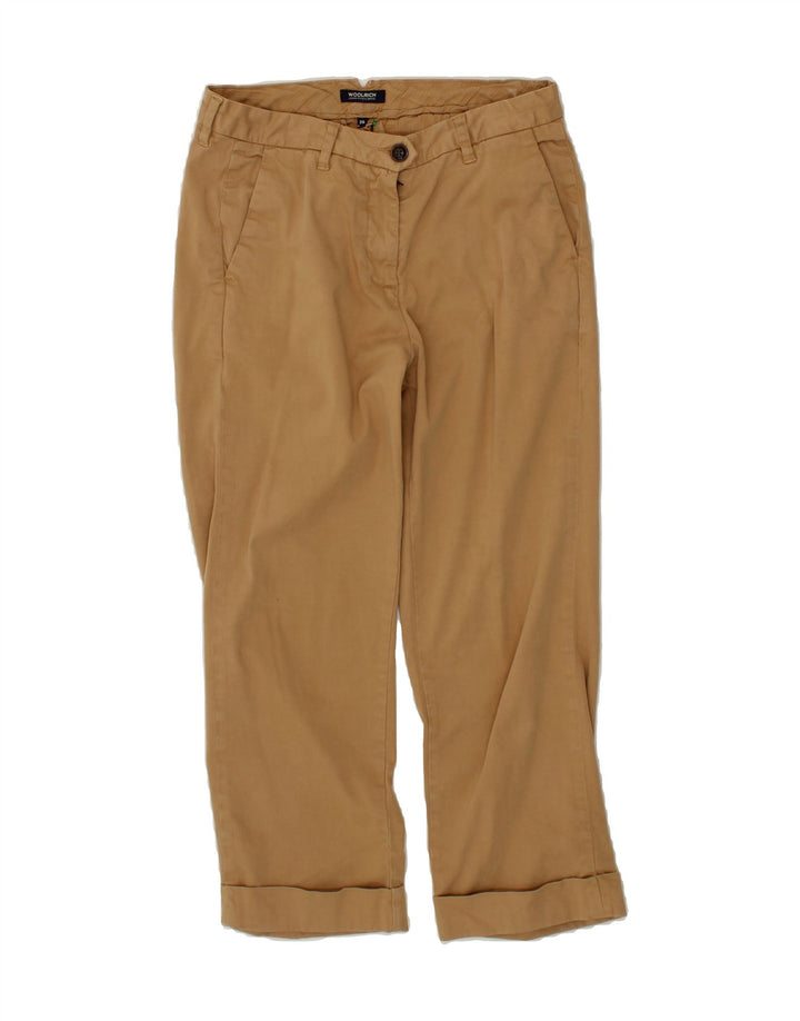 WOOLRICH Womens Capri Straight Chino Trousers  W26 L24 Brown Vintage Woolrich and Second-Hand Woolrich from Messina Hembry 