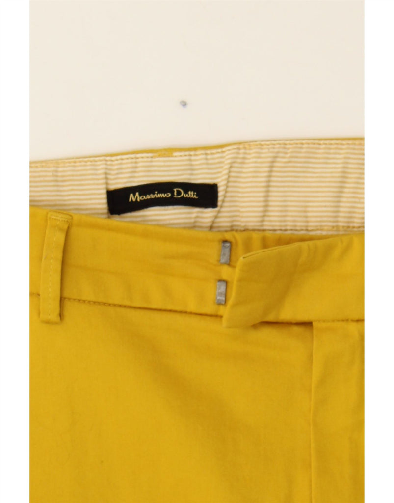 MASSIMO DUTTI Womens Slim Cropped Trousers EU 42 Large W34 L26 Yellow Vintage Massimo Dutti and Second-Hand Massimo Dutti from Messina Hembry 