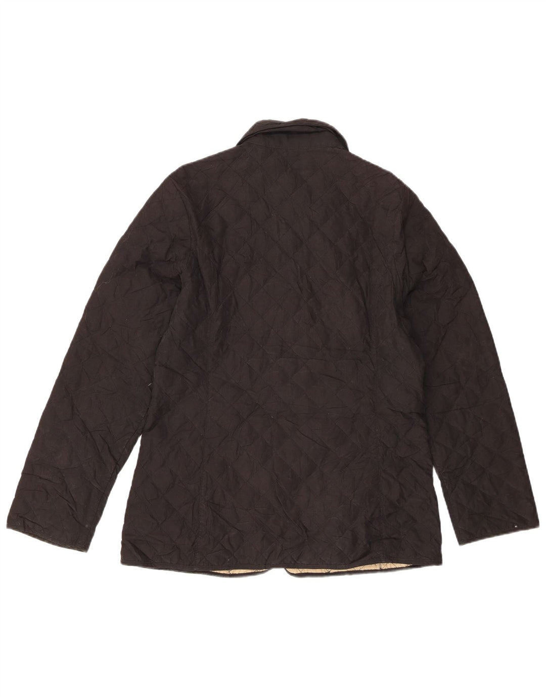EDDIE BAUER Womens Quilted Jacket UK 12 Medium Black Polyester