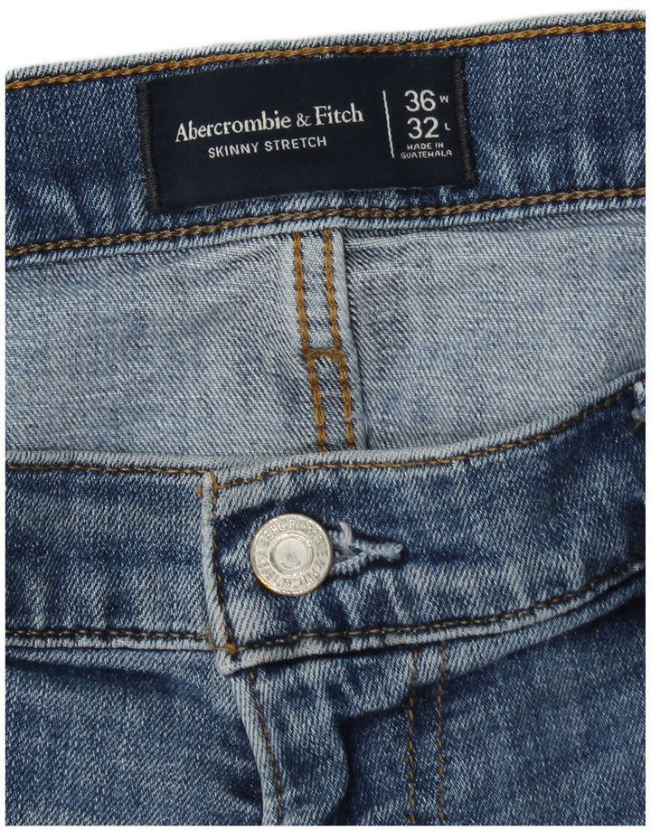 ABERCROMBIE & FITCH Mens Stretch Skinny Jeans W36 L32 Blue Cotton