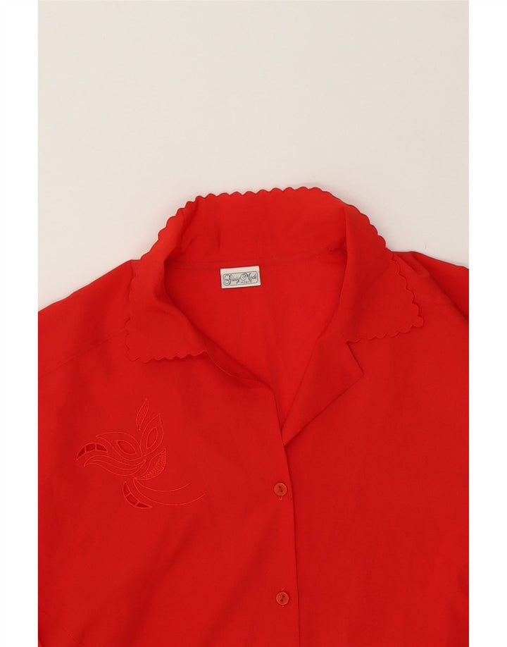 VINTAGE Womens Shirt Blouse UK 16 Large Red Vintage Vintage and Second-Hand Vintage from Messina Hembry 