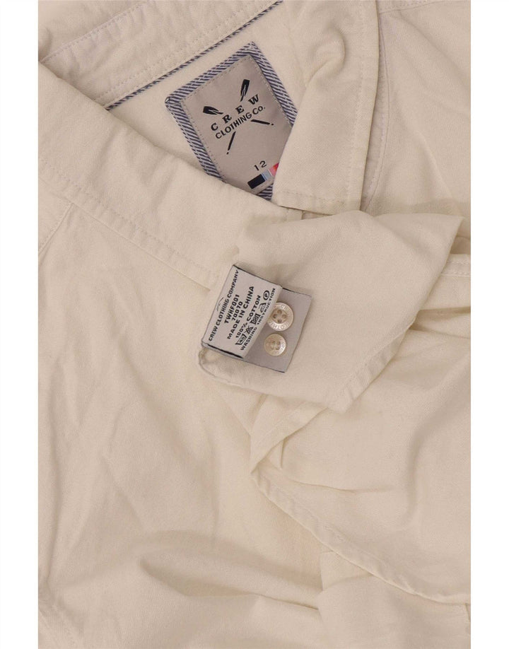 Crew Clothing Womens Shirt UK 12 Medium White Cotton