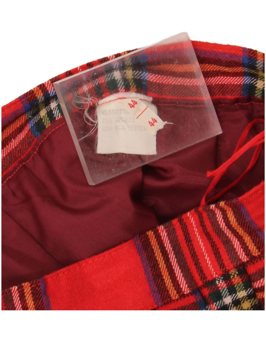 VINTAGE Womens Knife Pleated Skirt IT 44 Medium W32 Red Check Wool