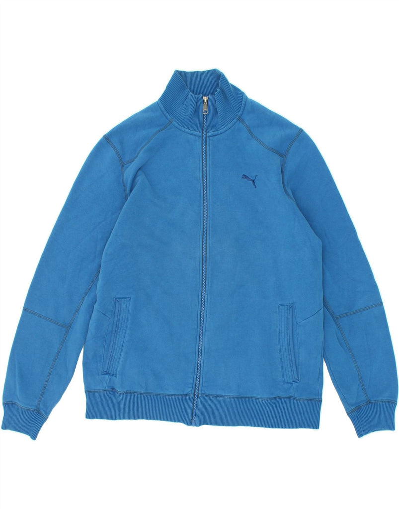 PUMA Mens Tracksuit Top Jacket XL Blue Cotton | Vintage Puma | Thrift | Second-Hand Puma | Used Clothing | Messina Hembry 