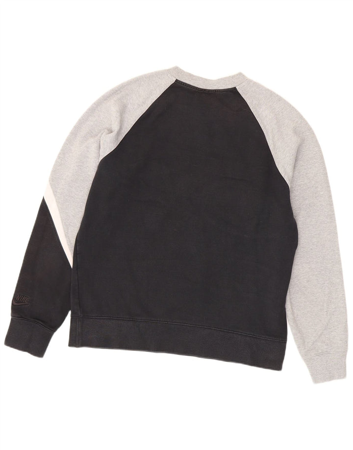 Nike Mens Sweatshirt Jumper Medium Black Colourblock Cotton