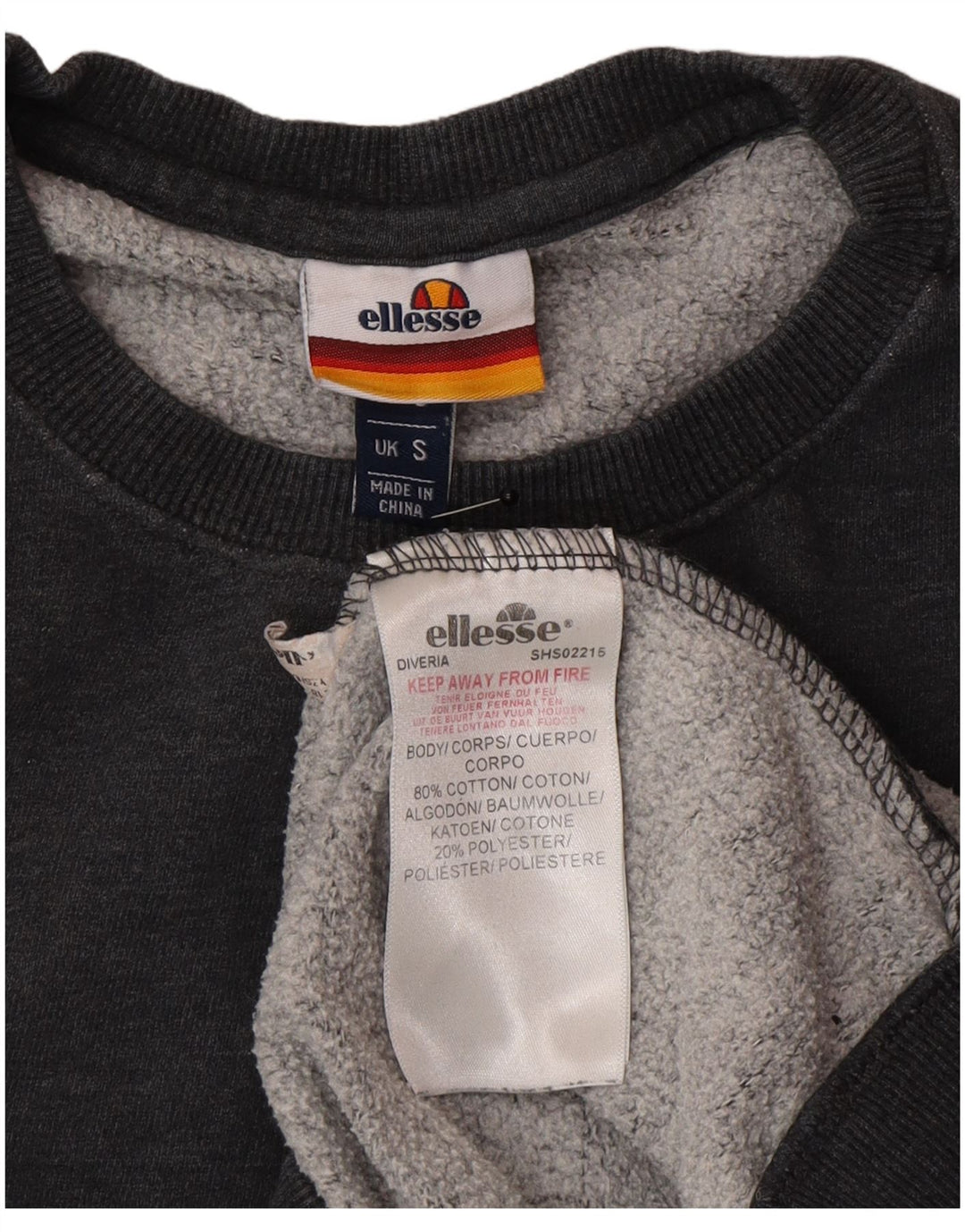 Ellesse Mens Sweatshirt Jumper Small Grey Cotton