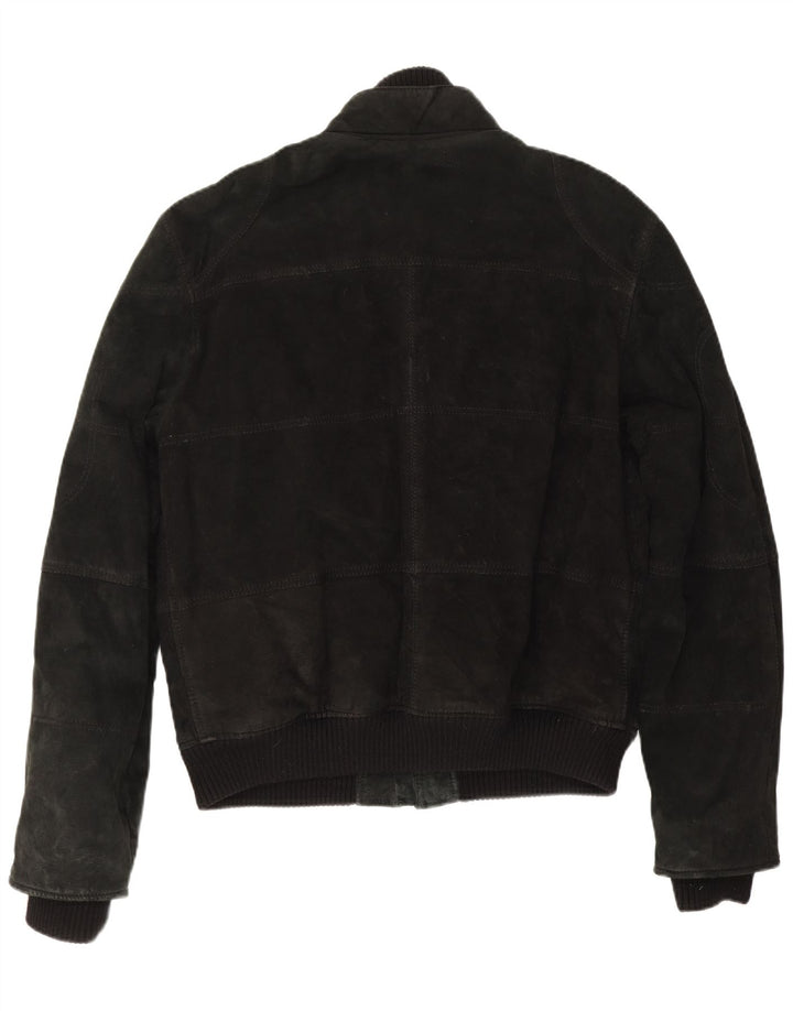 Vintage Mens Bomber Suede Jacket UK 40 Large Black Leather