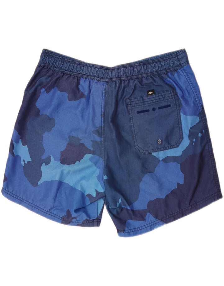 Bear Mens Swimming Shorts Large Blue Camouflage Polyester