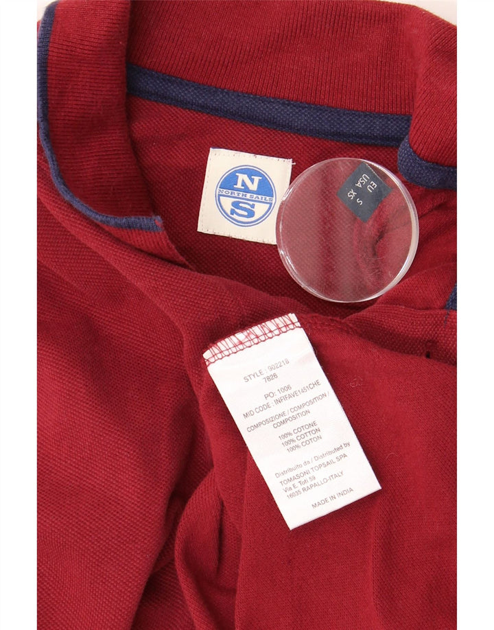 NORTH SAILS Mens Long Sleeve Polo Shirt Small Red
