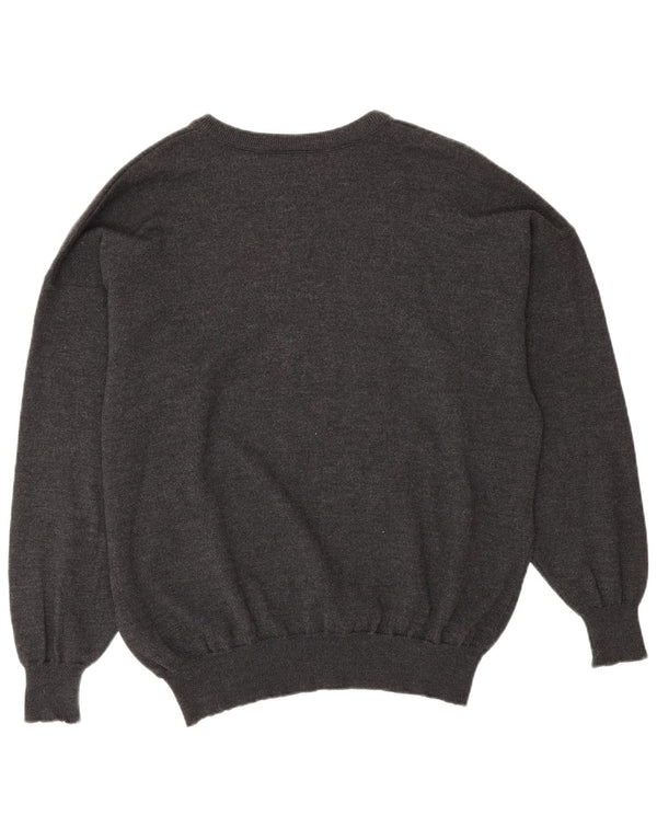 Lacoste Mens Crew Neck Jumper Sweater Size 8 3XL Grey Wool