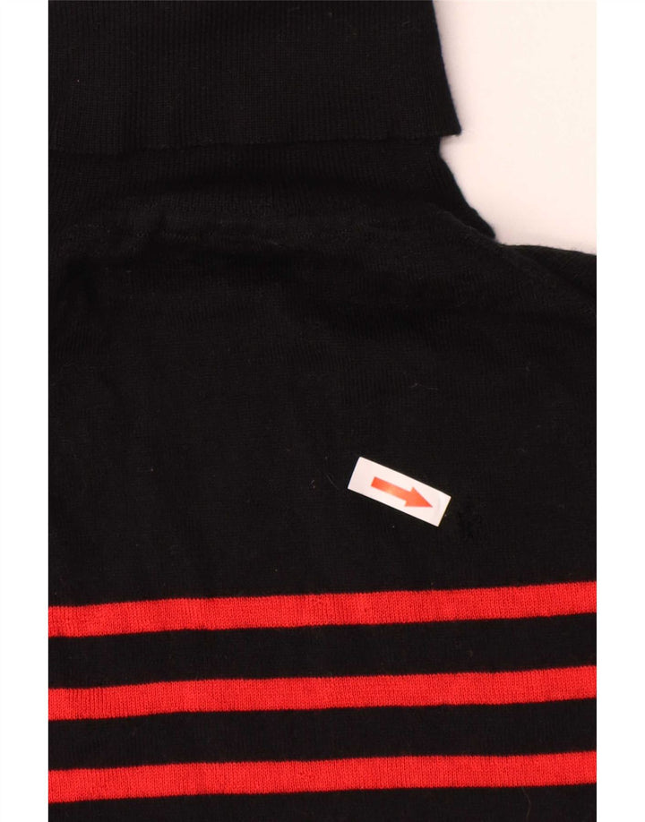 Marks & Spencer Womens Roll Neck Jumper Sweater UK 12 Medium Black Striped