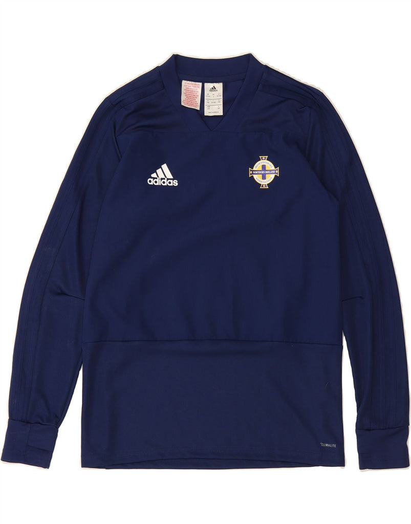 ADIDAS Boys Irish Football Top Long Sleeve 13-14 Years Navy Blue Polyester Vintage Adidas and Second-Hand Adidas from Messina Hembry 
