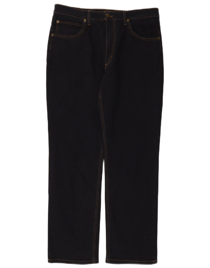 Lee Mens Brooklyn Straight Jeans W34 L30 Navy Blue Cotton