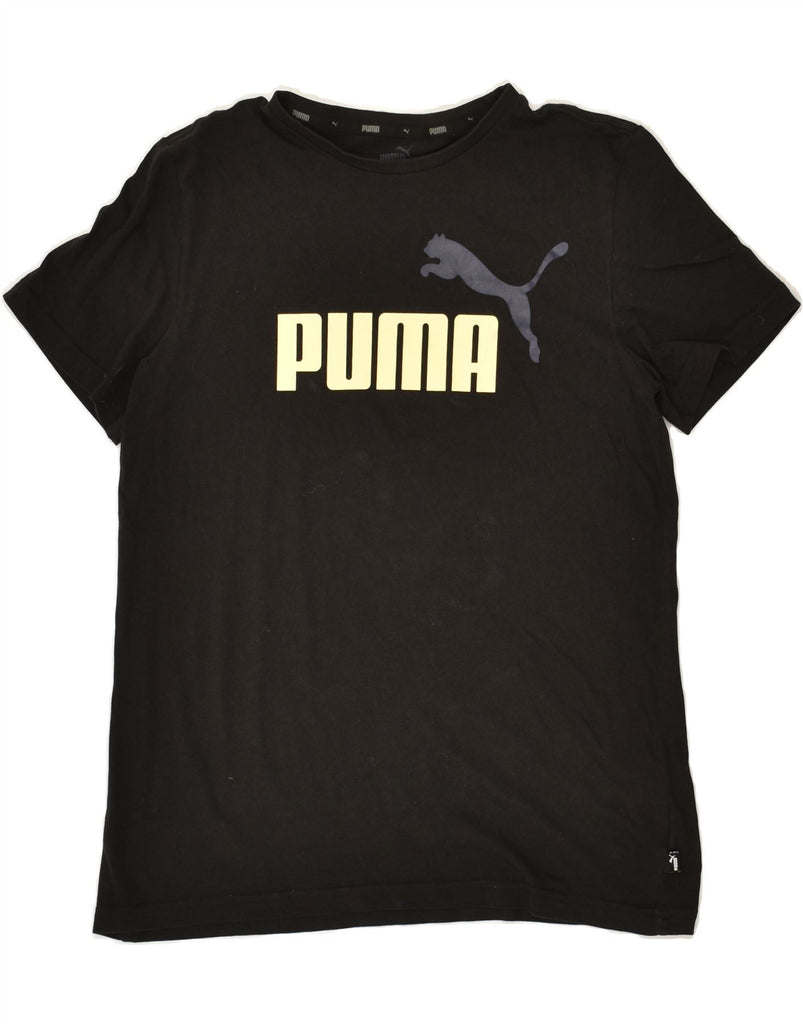 PUMA Boys Graphic T-Shirt Top 15-16 Years Black Cotton | Vintage Puma | Thrift | Second-Hand Puma | Used Clothing | Messina Hembry 