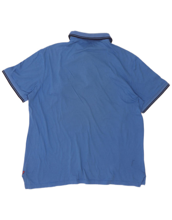Izod Mens Polo Shirt XL Blue Cotton